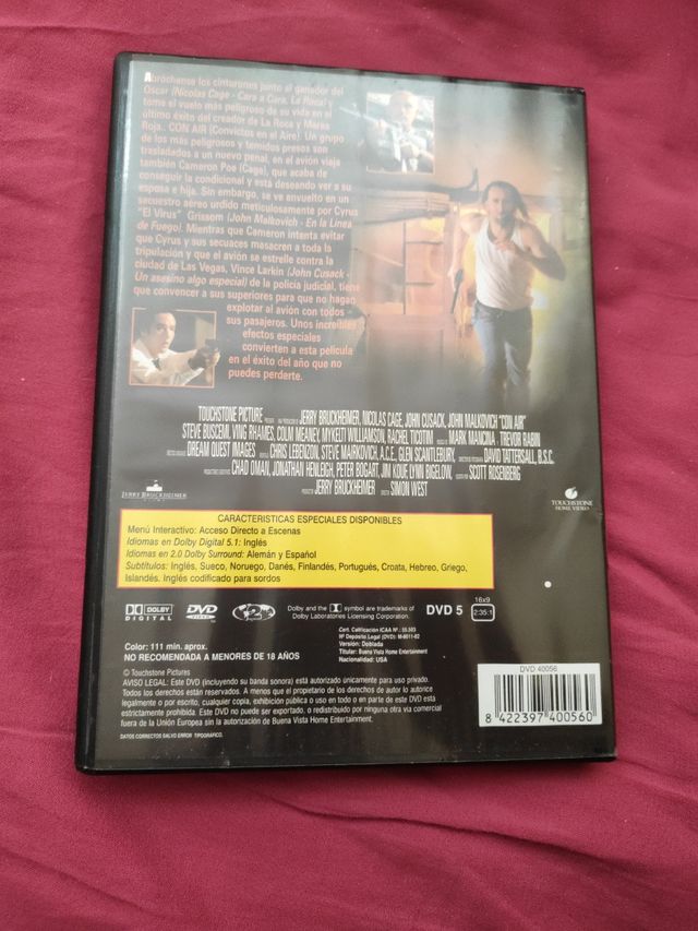 película DVD, convictos en el aire !