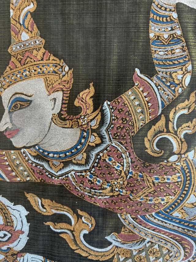 Antigua cuadro tapiz de seda tailandes