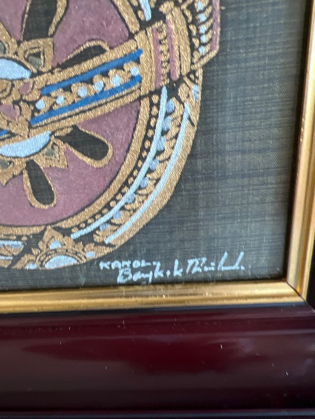 Antigua cuadro tapiz de seda tailandes