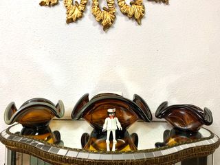 TRES CENTROS DE MESA. CRISTAL VINTAGE.