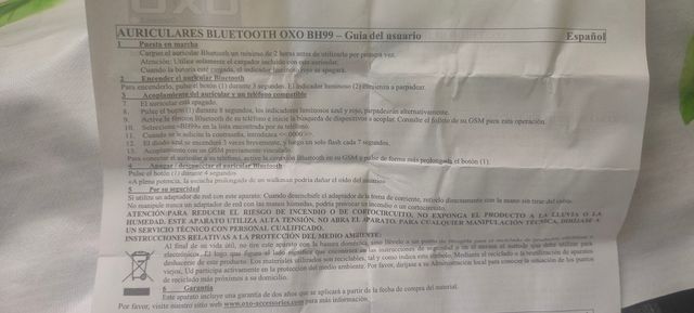 manos libres bluetooth. Nuevo