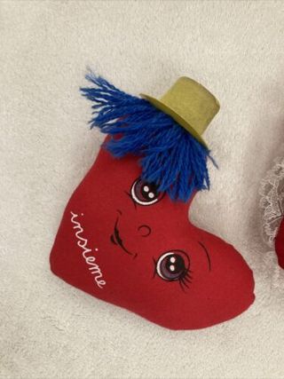 2 CUORI PELUCHE REGALO S. VALENTINO TI AMO I LOVE