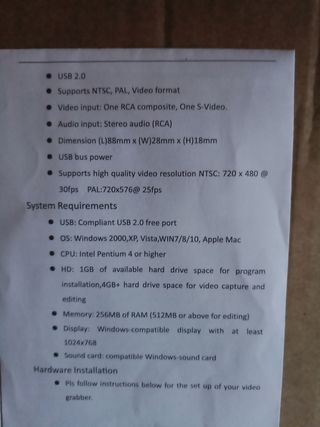 Capturador de video usb