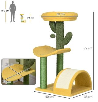 Rascador cactus tunel verde amarillo NUEVO