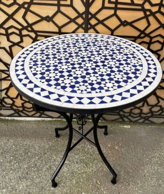 mesa de mosaico artesanal cuadrada 60x60 cm