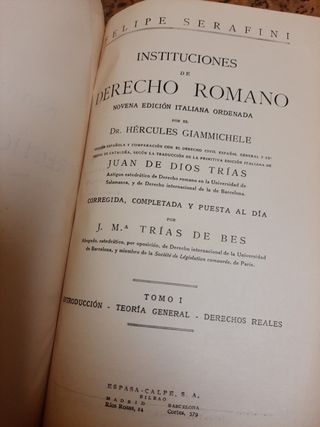 Libros antiguos 1927 de Derecho Romano 2 tomos