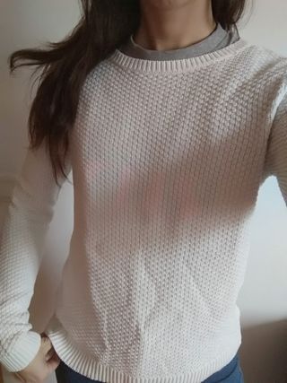 Jersey blanco perla beige s-m