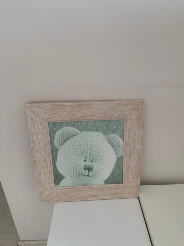 Cuadros ositos lana en tonos rosas