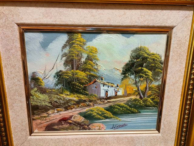 Cuadro Decorativo Pintura Marco Dorado📲634127056