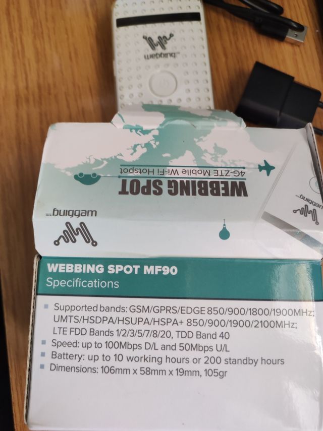 Wifi Portátil para viagem Webbing 4G