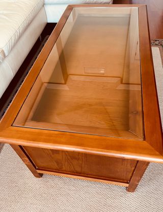 Mesa de centro con vitrina
