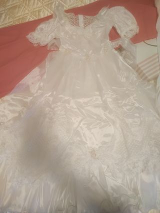 vestido de comunión+cancan