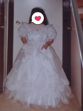 vestido de comunión+cancan