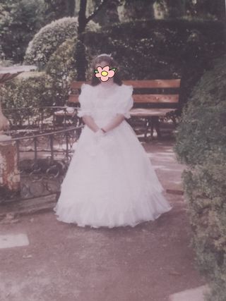 vestido de comunión+cancan