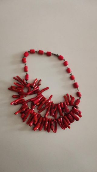conjunto collar pulsera de coral