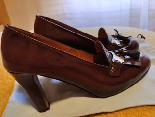 zapatos charol burdeos.n°38