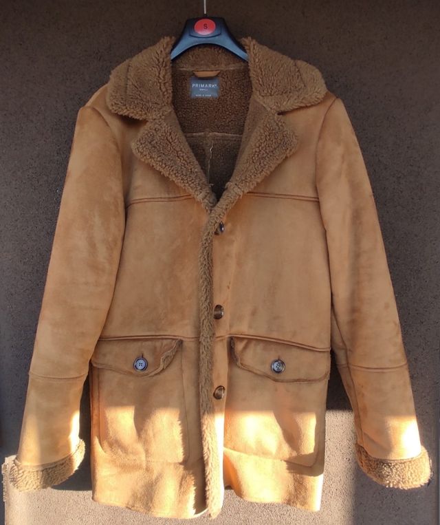 Abrigo camel borreguito hombre Atmosphere talla S