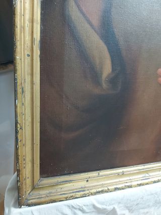 cuadro antiguo oleo cristo eucarístico