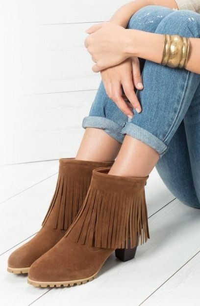 Botines mujer flecos T 41 SIN ESTRENAR