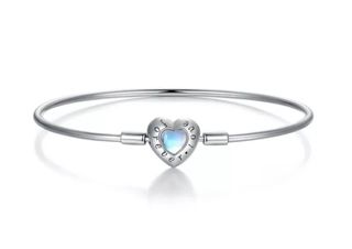 Pulsera rígida cierre corazón LOVE Forever plata.