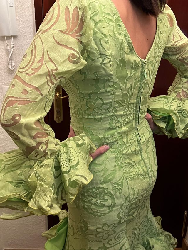 Traje flamenca verde Lima Talla 38 (costurera)