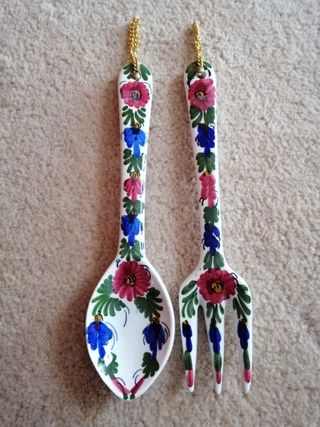 Cuchara y tenedor cerámica "patio andaluz"