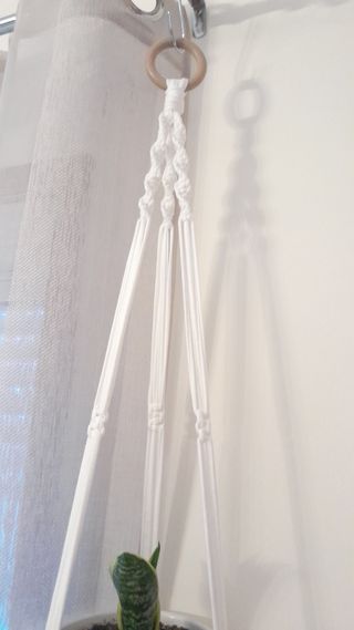 Duplo suporte para vasos em macramé