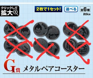 Posavasos metalicos dragon ball ichiban kuji