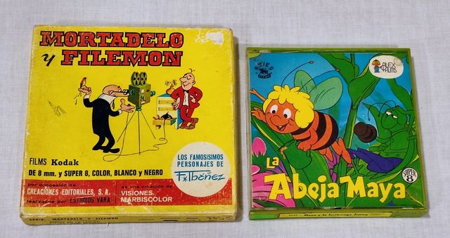 Lote dos películas Super 8.La abeja Maya Mortadelo