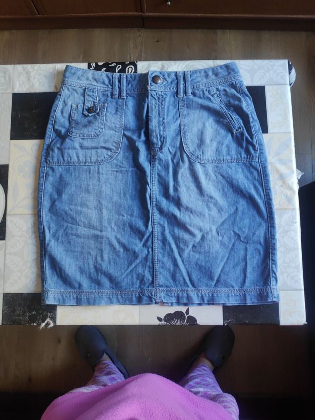 2 minifaldas vaqueras Zara y Trucco+blusa