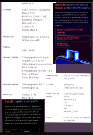 Xiaomi mi 9t rojo fuego 6gbRam y 128 gb