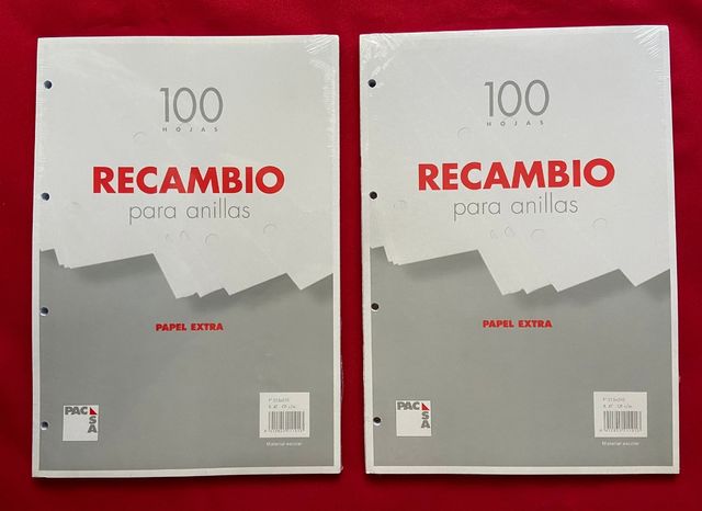 Recambios de hojas de cuadros