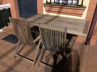 Conjunto Sillas y Mesa Jardín de Teca