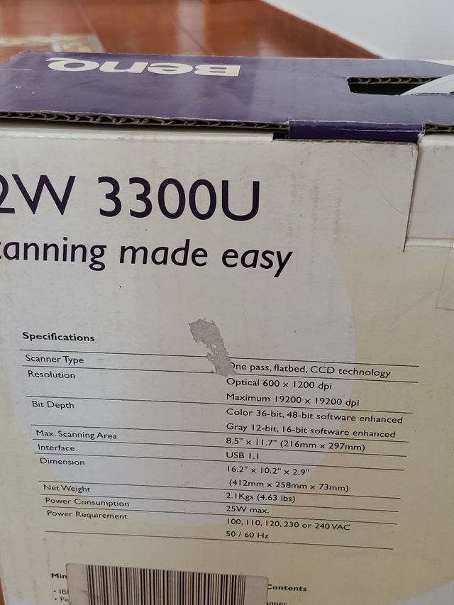 Escaner Benq S2W 3300U