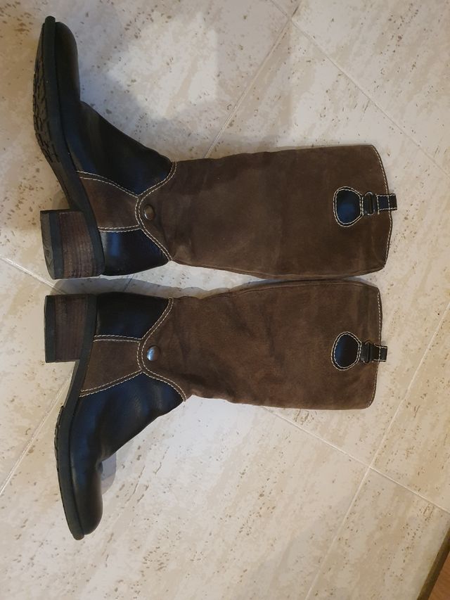 Botas camperas piel y cuero