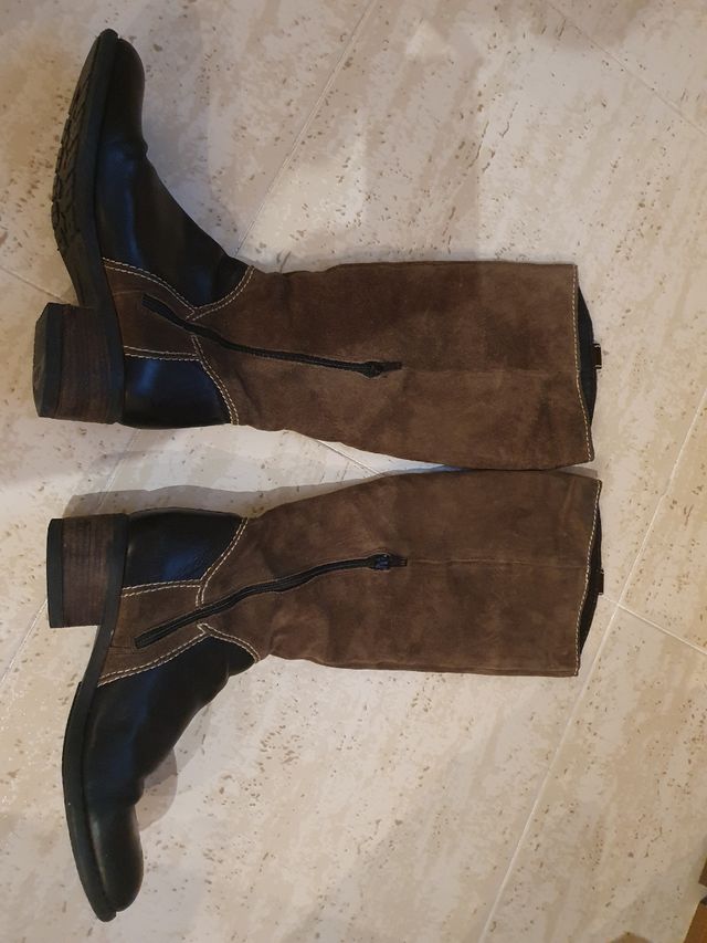 Botas camperas piel y cuero