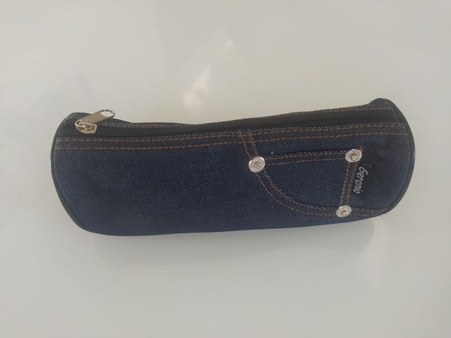 Estuche escolar de tela vaquera