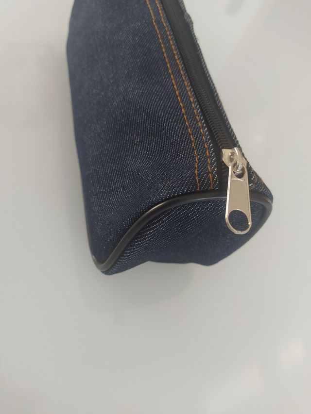 Estuche escolar de tela vaquera