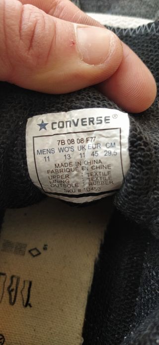 Converse Gris Talla 45 CT Sweatshirt Hi 1U450