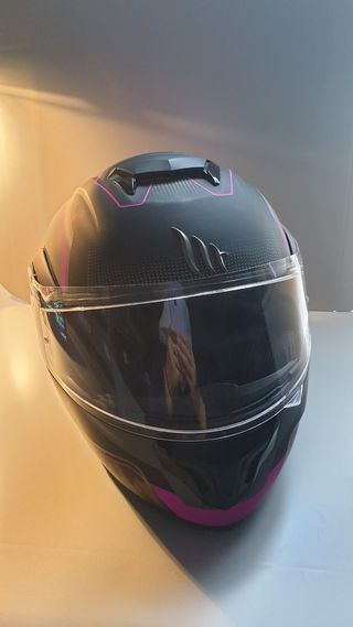 Casco moto MT atom SV Quark rosa mate