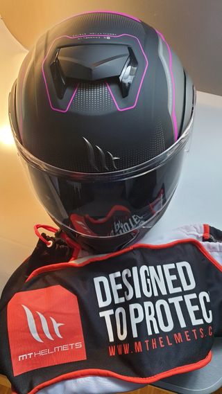 Casco moto MT atom SV Quark rosa mate