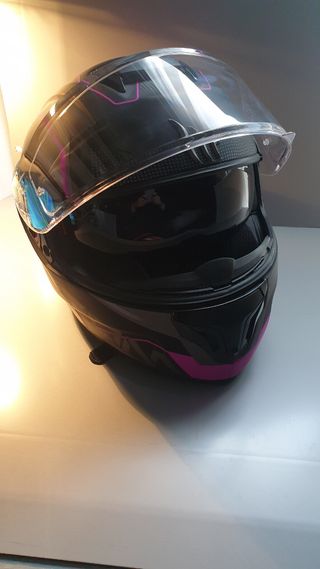 Casco moto MT atom SV Quark rosa mate