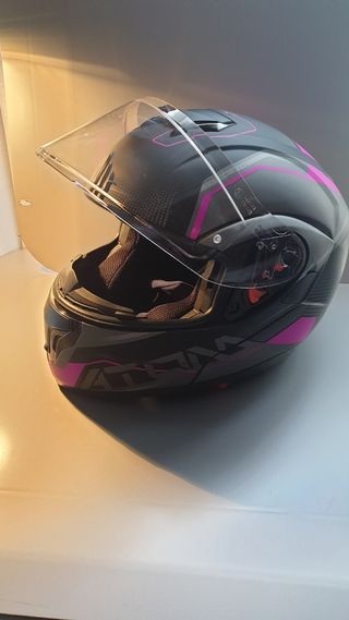 Casco moto MT atom SV Quark rosa mate