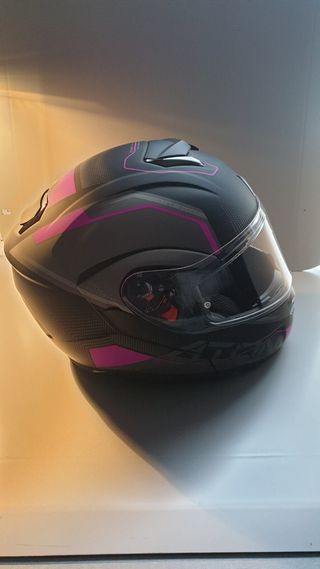 Casco moto MT atom SV Quark rosa mate