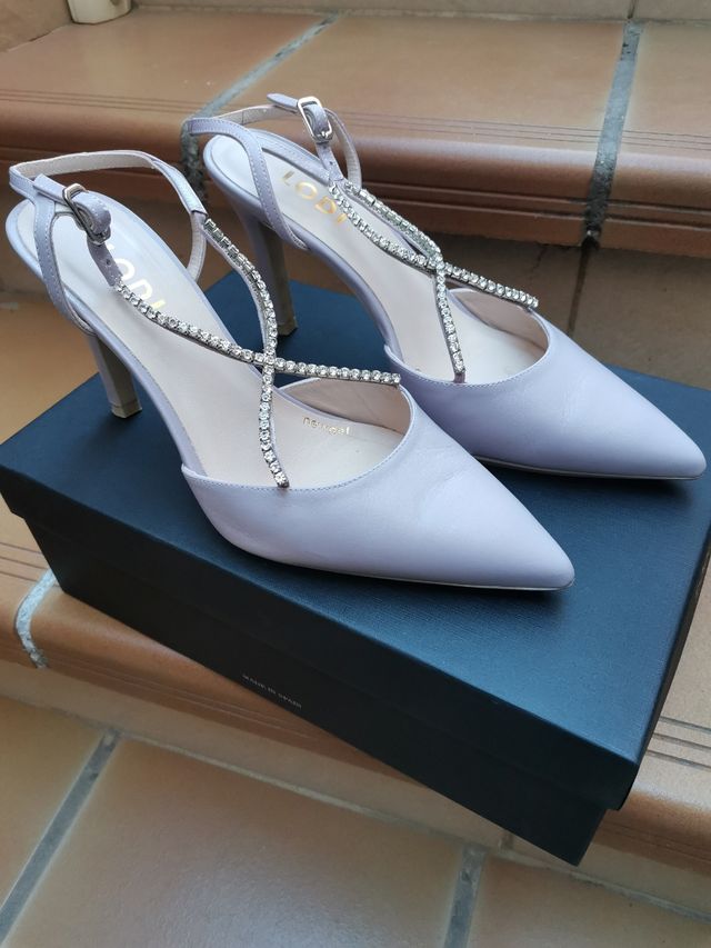 Zapatos Lodi piel color lavanda destalonados