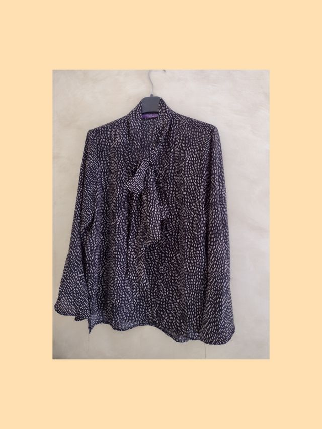 camicetta  fantasia nera e bianca