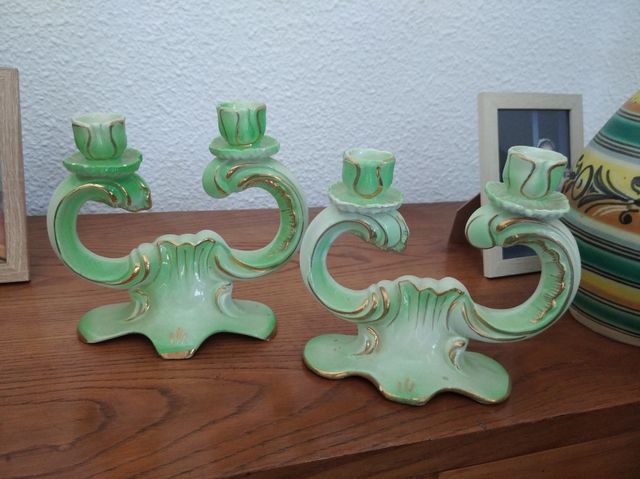 Candelabros muy antiguos de Ceramica