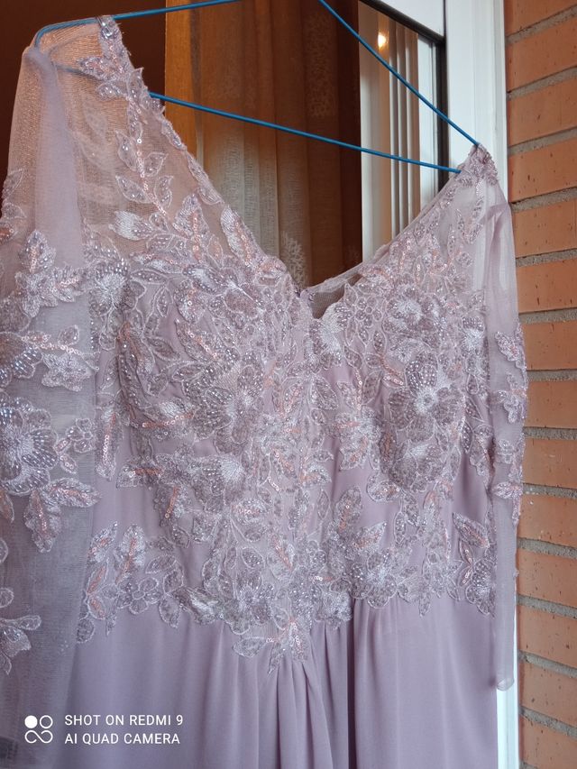 vestido de madrina/fiesta y tocado