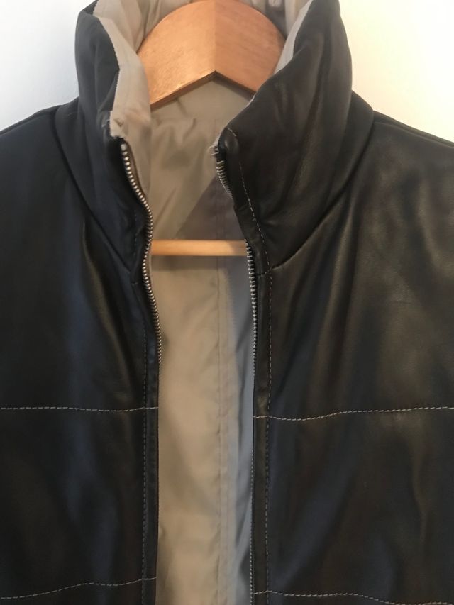 Abrigo mujer reversible. 100% piel. Cortefiel. S