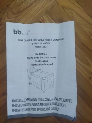 cuna de viaje +cambiador + colchón